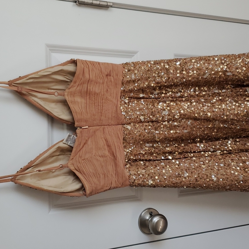 Scala Sparkle Gold Prom/Homecoming Formal Dress in Size Small EUC - Picture 5 of 5